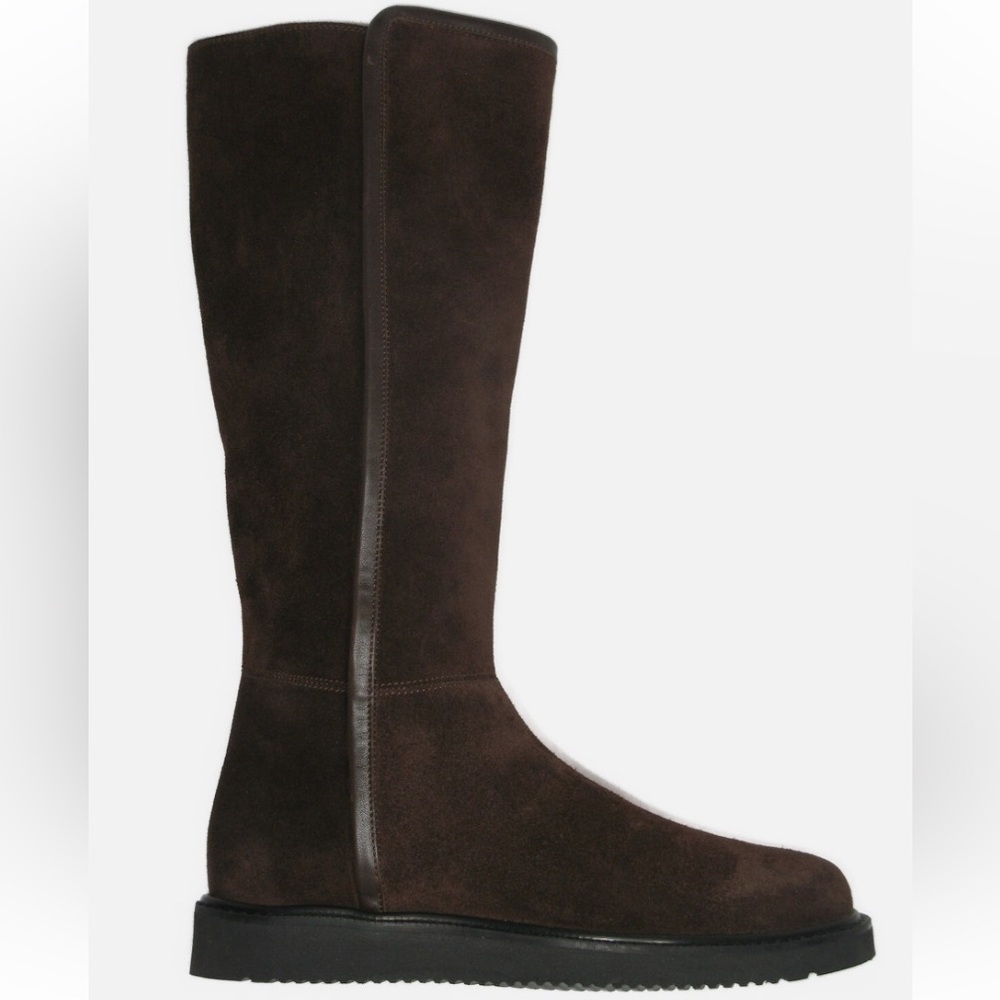 Aquatalia Dark Brown Suede Knee Boots